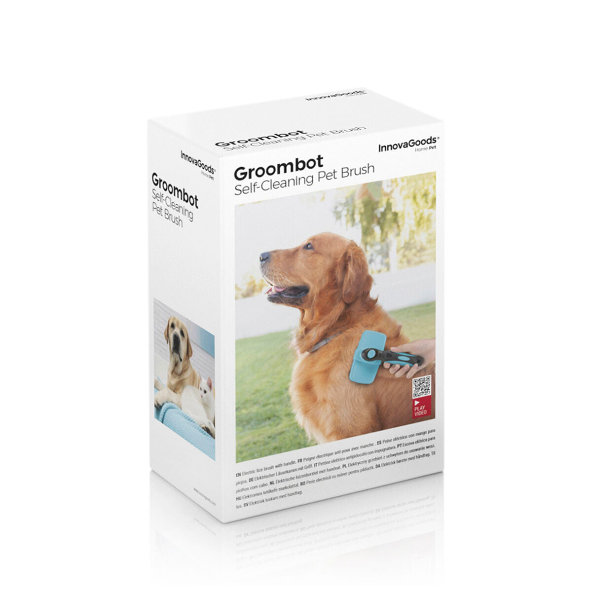 Cepillo para Mascotas con Púas Retráctiles — Antipelo y Masaje para Perros y Gatos